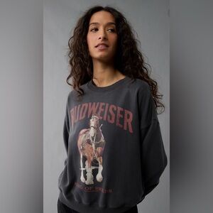 America Eagle Budweiser Horse Sweatshirt in Dark Gray Women’s Size Large